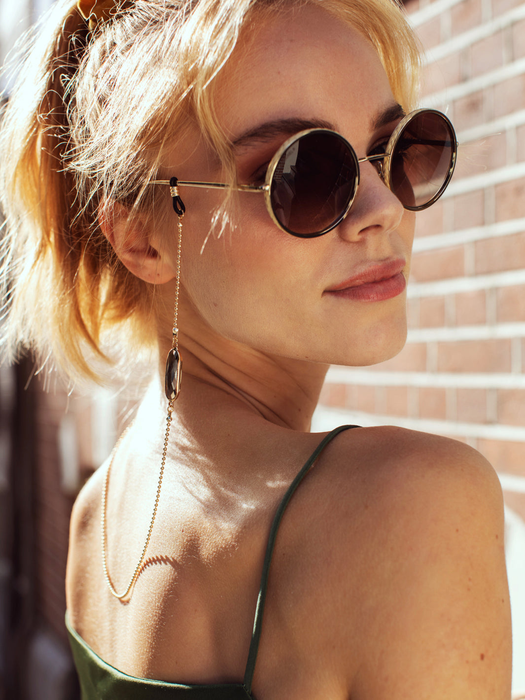 【Sunny Cords】Crystal C Black サングラスチェーン クリスタル Crystal C Gold Sunglasses Chain - Sunglasses Chain | SUNNY