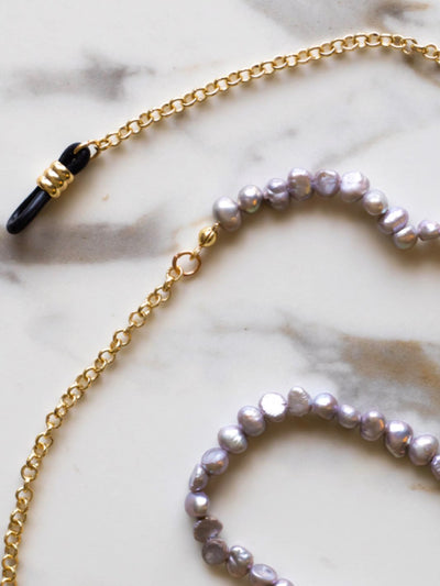 Pearl grey gold | Eye Glasses Chain