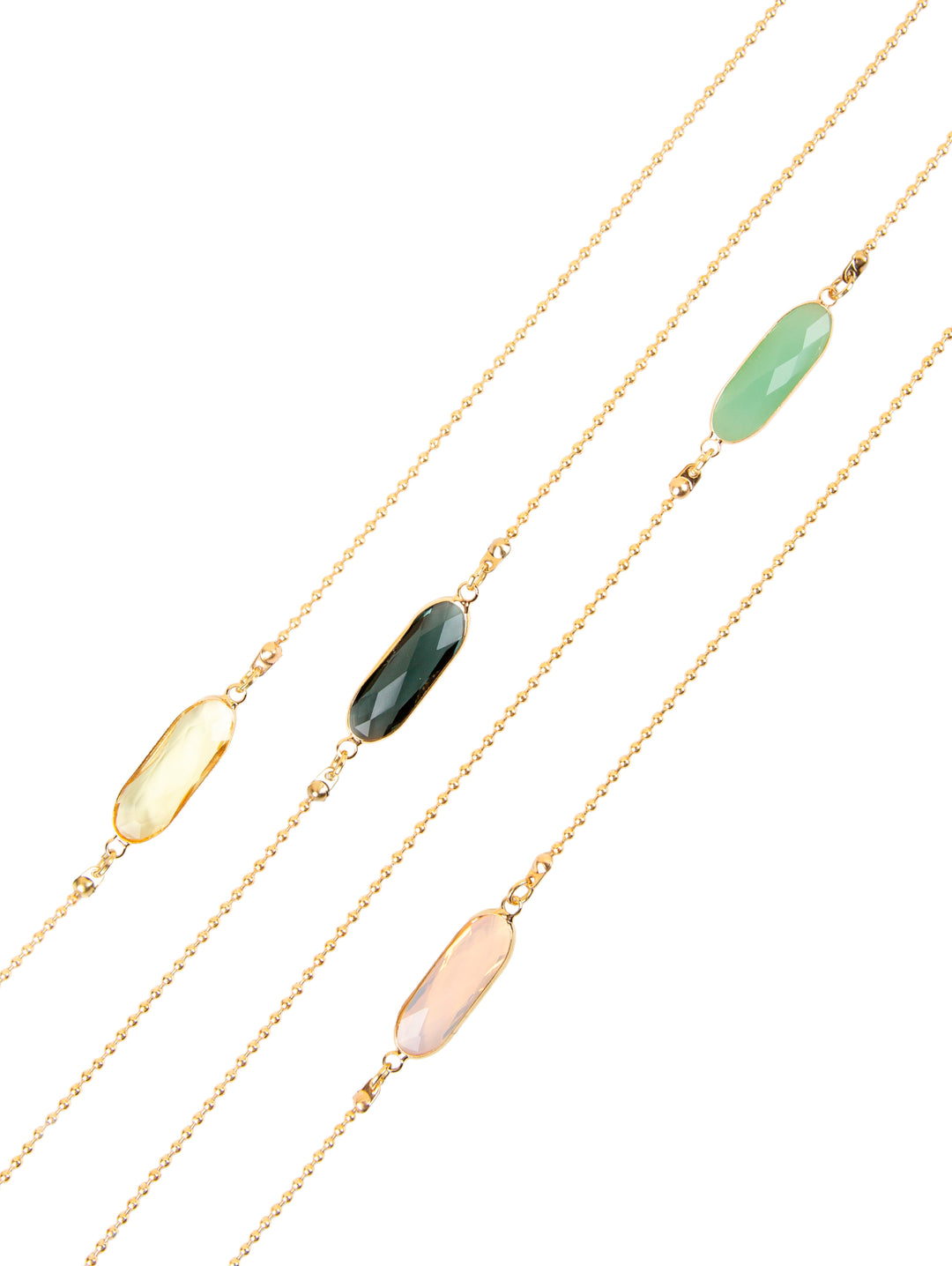 Gold - Chartreuse Crystal C Black | Eye Glasses Chain