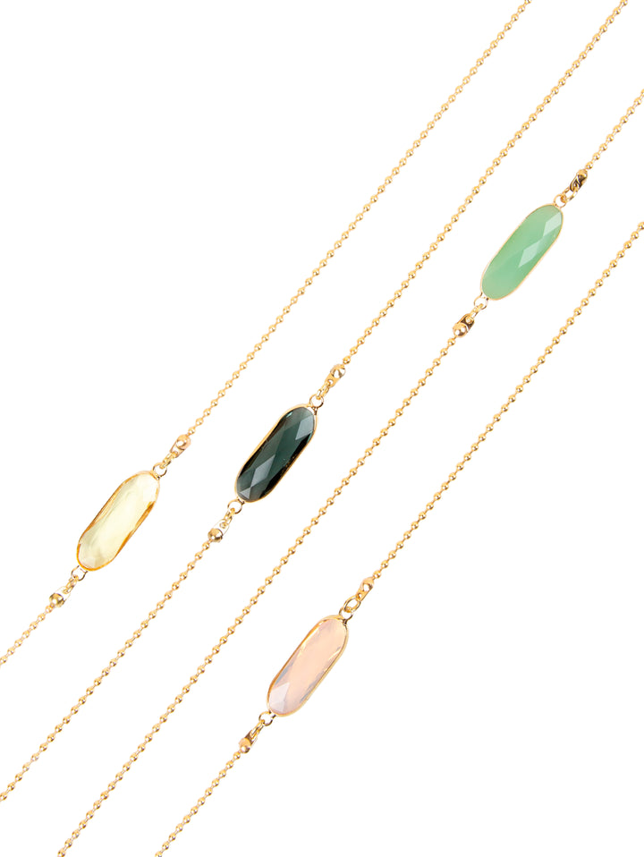 Gold - Chartreuse Crystal C Black | Eye Glasses Chain