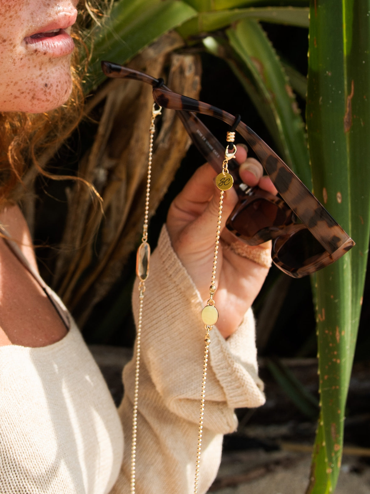 Sunny Cords Crystal C Chartreuse | Eye Glasses Chain