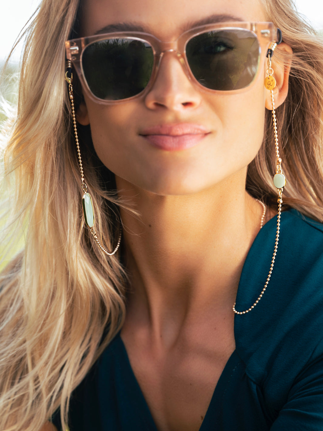 Sunny Cords Crystal C Green | Sunglasses Chain