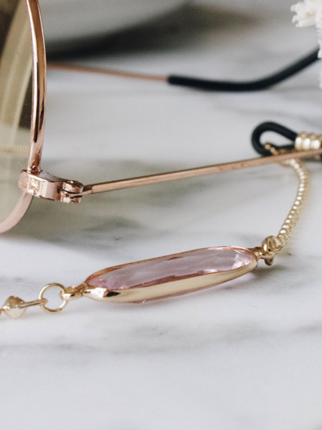 Sunny Cords Crystal C Peach | Sunglasses Chain