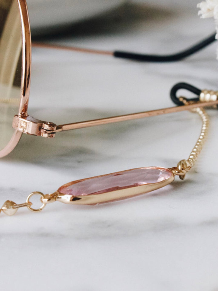 Sunny Cords Crystal C Peach | Sunglasses Chain