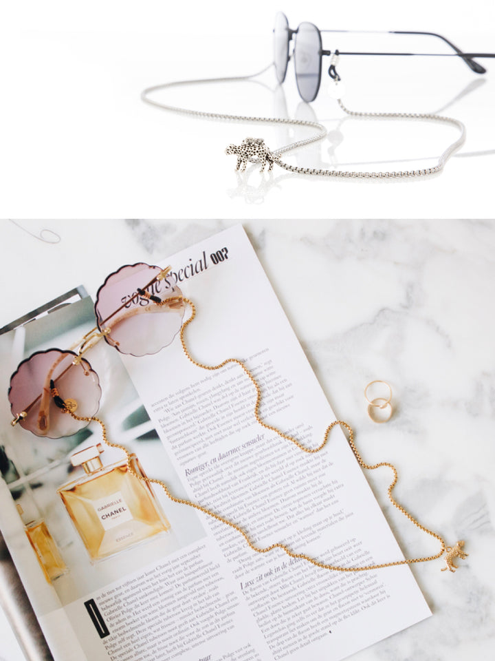 Jaguar Style Gold, Silver or Rose Gold Sunglasses Chain