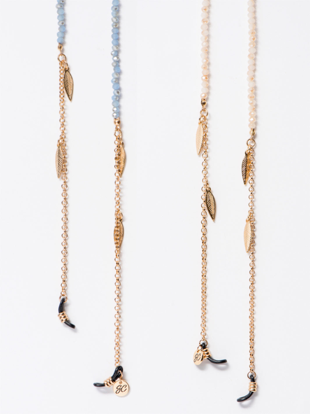 Sunny Cords Light Blue Bead It Beige | Sunglass chain
